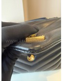 YVES SAINT LAURENT Monogram Small LouLou in Black Chevron Quilted Leather – GHW (Year 2021)