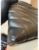 YVES SAINT LAURENT Monogram Small LouLou in Black Chevron Quilted Leather – GHW (Year 2021)