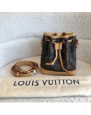 LOUIS VUITTON Monogram Nano Noe Bucket Bag with Shoulder Strap – GHW (Microchip) 