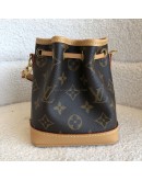 LOUIS VUITTON Monogram Nano Noe Bucket Bag with Shoulder Strap – GHW (Microchip) 