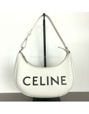 CELINE Medium Ava Shoulder Bag in White Calfskin - SHW