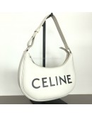 CELINE Medium Ava Shoulder Bag in White Calfskin - SHW