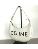 CELINE Medium Ava Shoulder Bag in White Calfskin - SHW