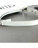 CELINE Medium Ava Shoulder Bag in White Calfskin - SHW