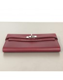 HERMES Kelly Long Wallet in Maroon Box Calf Leather – PHW (Stamp Square O – Year 2011)
