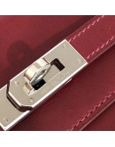 HERMES Kelly Long Wallet in Maroon Box Calf Leather – PHW (Stamp Square O – Year 2011)