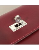 HERMES Kelly Long Wallet in Maroon Box Calf Leather – PHW (Stamp Square O – Year 2011)