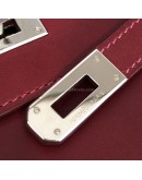 HERMES Kelly Long Wallet in Maroon Box Calf Leather – PHW (Stamp Square O – Year 2011)