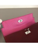 HERMES Kelly Long Wallet in Maroon Box Calf Leather – PHW (Stamp Square O – Year 2011)