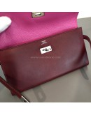 HERMES Kelly Long Wallet in Maroon Box Calf Leather – PHW (Stamp Square O – Year 2011)