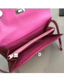 HERMES Kelly Long Wallet in Maroon Box Calf Leather – PHW (Stamp Square O – Year 2011)