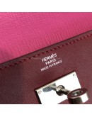 HERMES Kelly Long Wallet in Maroon Box Calf Leather – PHW (Stamp Square O – Year 2011)