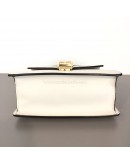 GUCCI Sylvie Mini Top Handle Bag in Off White Calfskin with Twisted Web Strap & Leather Strap – GHW