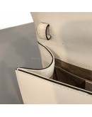 GUCCI Sylvie Mini Top Handle Bag in Off White Calfskin with Twisted Web Strap & Leather Strap – GHW