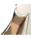 GUCCI Sylvie Mini Top Handle Bag in Off White Calfskin with Twisted Web Strap & Leather Strap – GHW
