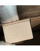 GUCCI Sylvie Mini Top Handle Bag in Off White Calfskin with Twisted Web Strap & Leather Strap – GHW