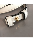 GUCCI Sylvie Mini Top Handle Bag in Off White Calfskin with Twisted Web Strap & Leather Strap – GHW