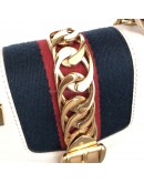 GUCCI Sylvie Mini Chain Bag in White Calfskin with Ribbon Strap – GHW