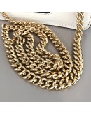 GUCCI Sylvie Mini Chain Bag in White Calfskin with Ribbon Strap – GHW