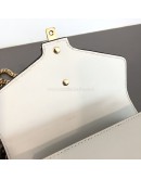 GUCCI Sylvie Mini Chain Bag in White Calfskin with Ribbon Strap – GHW