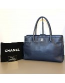 CHANEL Blue Calfskin Large Tote Bag with Inner Pochette – SHW (17 Series – Year 2012)