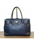 CHANEL Blue Calfskin Large Tote Bag with Inner Pochette – SHW (17 Series – Year 2012)