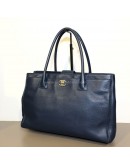 CHANEL Blue Calfskin Large Tote Bag with Inner Pochette – SHW (17 Series – Year 2012)