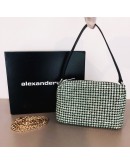 ALEXANDER WANG Heiress Pouch Bag in Green Crystal Mesh – SHW