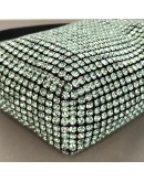 ALEXANDER WANG Heiress Pouch Bag in Green Crystal Mesh – SHW