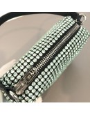 ALEXANDER WANG Heiress Pouch Bag in Green Crystal Mesh – SHW