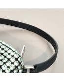 ALEXANDER WANG Heiress Pouch Bag in Green Crystal Mesh – SHW