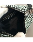 ALEXANDER WANG Heiress Pouch Bag in Green Crystal Mesh – SHW