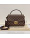 LOUIS VUITTON Damier Ebene Croisette Handbag with Shoulder Strap – GHW (Microchip New Model)
