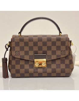 LOUIS VUITTON Damier Ebene Croisette Handbag with Shoulder Strap – GHW (Microchip New Model)
