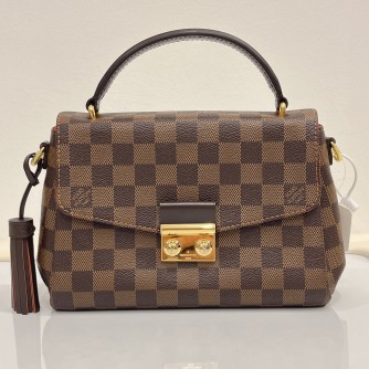 LOUIS VUITTON Damier Ebene Croisette Handbag with Shoulder Strap – GHW (Microchip New Model)