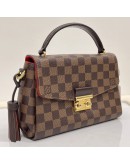 LOUIS VUITTON Damier Ebene Croisette Handbag with Shoulder Strap – GHW (Microchip New Model)