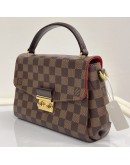 LOUIS VUITTON Damier Ebene Croisette Handbag with Shoulder Strap – GHW (Microchip New Model)