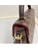 LOUIS VUITTON Damier Ebene Croisette Handbag with Shoulder Strap – GHW (Microchip New Model)