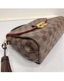 LOUIS VUITTON Damier Ebene Croisette Handbag with Shoulder Strap – GHW (Microchip New Model)