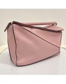 LOEWE Medium Puzzle Edge Bag in Pink Classic Calfskin with Shoulder Strap – GHW