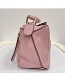 LOEWE Medium Puzzle Edge Bag in Pink Classic Calfskin with Shoulder Strap – GHW