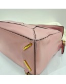 LOEWE Medium Puzzle Edge Bag in Pink Classic Calfskin with Shoulder Strap – GHW