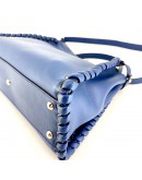 FENDI Medium Peekaboo Whipstitch Handbag in Navy Blue Calfskin with Shoulder Strap – SHW