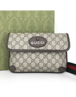 GUCCI Neo Vintage GG Supreme Belt Bag – Green & Red Web (Year 2023)