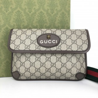 GUCCI Neo Vintage GG Supreme Belt Bag – Green & Red Web (Year 2023)