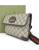 GUCCI Neo Vintage GG Supreme Belt Bag – Green & Red Web (Year 2023)