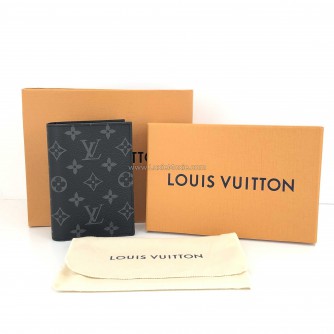 LOUIS VUITTON Monogram Eclipse Passport Cover (Microchip New Model)