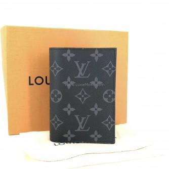 LOUIS VUITTON Monogram Eclipse Passport Cover (Microchip New Model)