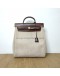 HERMES Herbag PM 31 (2-in-1) Beige Canvas with Brown Calfskin Leather & GHW – Backpack Type (Stamp Square F – Year 2002)