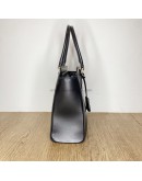 PRADA 1BA113 Black Saffiano + Soft Calfskin Tote Bag with Shoulder Strap - GHW